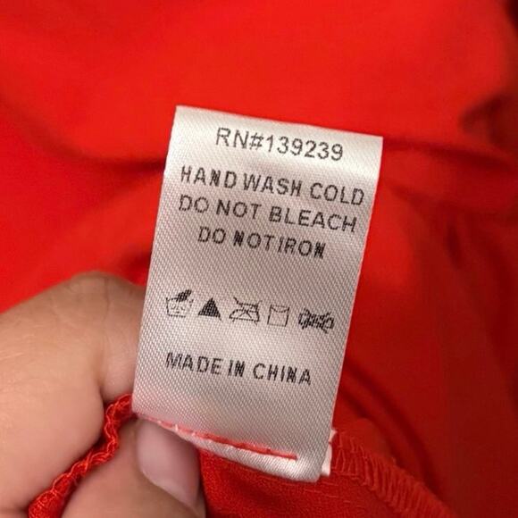 Tuckernuck Pomander Place Red Crepe Kenzo Mini Dress Size Medium - Picture 7 of 11